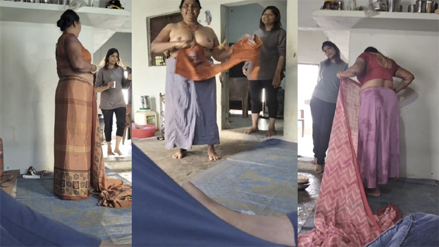 Naughty Mom Changing After Bath – Infront And Her Sis Viral Video