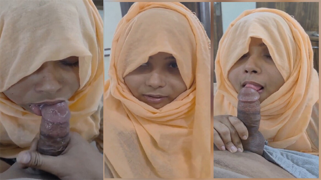 Hijabi Wife Affair – Giving Blowjob To Lover