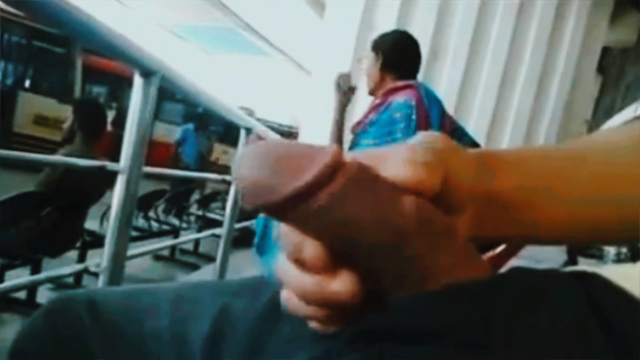 Daring Guy Flash Dick Infront Of Bass Station Porn