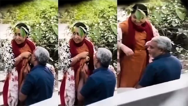 Desi Old Man Park – Aunty Boobs Suck MMS