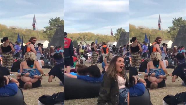 Two Guys Eat A Sluts Ass In Public During a Music Festival Clip