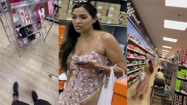 Bhabhi On Shoe Store & Market Upskirt Secretly Rec